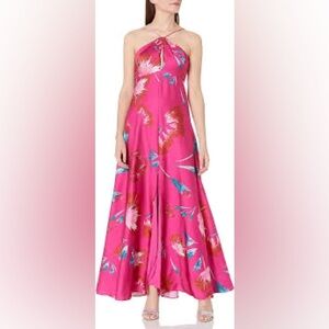 Aidan Mattox Pink Floral Maxi Dress